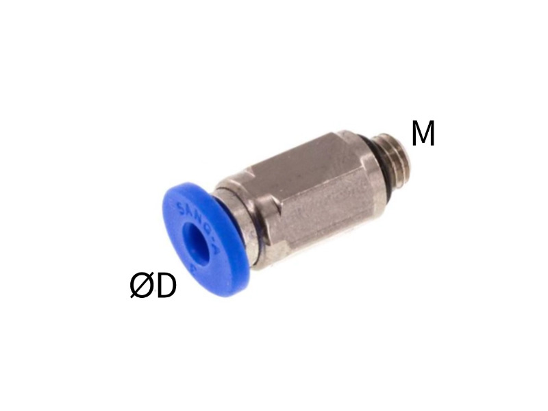 Pneumatik Schnellsteckverbinder (IQS) mit Außengewinde 4 mm x 1/8